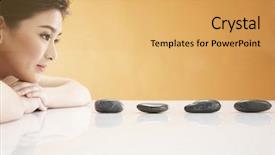  Presentation with alternative - Presentation theme enhanced with complementary alternative therapies - profile of young woman relaxing background and a yellow colored foreground