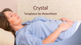  Presentation with reiki - Colorful presentation theme enhanced with complementary alternative therapies - woman practicing self reiki transfering backdrop and a lemonade colored foreground