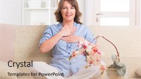  Presentation with reiki - Cool new slide deck with complementary alternative therapies - woman practicing self reiki transfering backdrop and a coral colored foreground