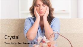  Presentation with reiki - Beautiful presentation theme featuring complementary alternative therapies - woman practicing self reiki transfering backdrop and a  colored foreground