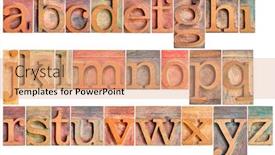  Presentation with color blocks - Theme featuring complete-english-lowercase-alphabet background and a coral colored foreground