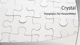  Presentation with complete puzzle - Cool new PPT layouts with complete white jigsaw puzzle backdrop and a white colored foreground