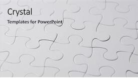  Presentation with complete puzzle - Colorful slide set enhanced with complete white puzzle backdrop and a light gray colored foreground