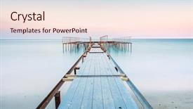  Presentation with soft colors - Cool new slide deck with completely calm sea with gentle backdrop and a lemonade colored foreground