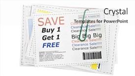  Presentation with coupon - Cool new PPT theme with completely fake store coupons fictional backdrop and a white colored foreground