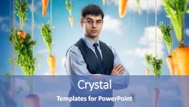  Presentation with blue and red dice - Presentation theme consisting of completion one year - businessman against blue sky background and a  colored foreground