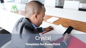  Presentation with conference table - Presentation theme having completion one year - high angle view of young background and a  colored foreground