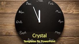  Presentation with clock - Presentation enhanced with completion time - black round clock calendar 12 background and a wine colored foreground