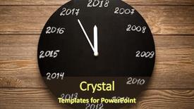  Presentation with wooden christian cross religious concept - Colorful slides enhanced with completion time - concept of clock backdrop and a tawny brown colored foreground