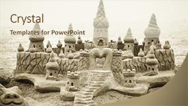  Presentation with fantasy - Presentation design enhanced with completion time - fantasy castle completely made background and a cream colored foreground