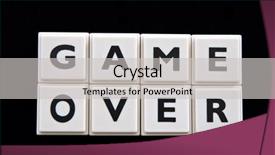  Presentation with white letters - PPT theme with completion time - game over sign made background and a light gray colored foreground