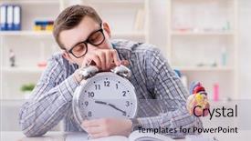  Presentation with medical student - Slide set enhanced with completion time - medical student missing deadlines background and a  colored foreground