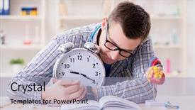  Presentation with medical student - Theme featuring completion time - medical student missing deadlines background and a light blue colored foreground