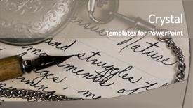  Presentation with old pen - Theme enhanced with completion time - old pocket watch and pen background and a gray colored foreground