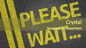  Presentation with wait - PPT theme having completion time - please wait written background and a tawny brown colored foreground