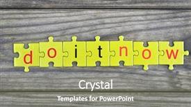  Presentation with now - Beautiful PPT theme featuring completion time - puzzle pieces with word do backdrop and a coral colored foreground