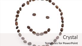  Presentation with sack of coffee beans - PPT theme consisting of  background and a  colored foreground
