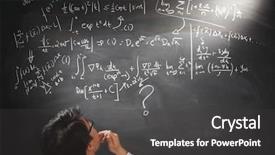  Presentation with equation - PPT theme consisting of complex mathematics equation on balckboard background and a dark gray colored foreground
