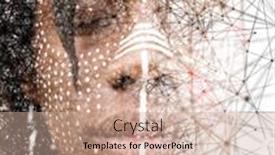  Presentation with complex - Colorful PPT theme enhanced with complex-portrait-of-a-man backdrop and a coral colored foreground