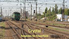  Presentation with vehicle tracking - Colorful slides enhanced with complex railway track system backdrop and a  colored foreground