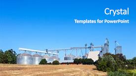  Presentation with silo - Slide deck enhanced with complex silo installations background and a gray colored foreground