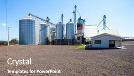  Presentation with silo - Slide set consisting of complex silo installations background and a gray colored foreground