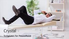  Presentation with hospital waste - Colorful PPT layouts enhanced with complex surgery in hospital backdrop and a light gray colored foreground