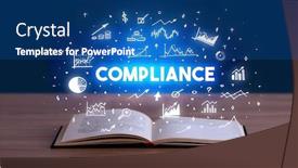  Presentation with compliance - Beautiful presentation featuring compliance-inscription-coming-out backdrop and a ocean colored foreground