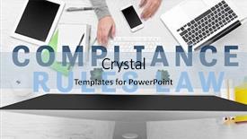  Presentation with compliance - Slides featuring compliance rules law concept background and a light blue colored foreground