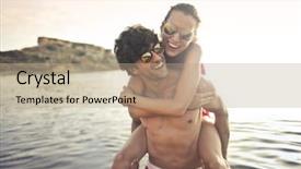  Presentation with comic couple - Cool new PPT theme with complicated - complicity in a couple backdrop and a  colored foreground