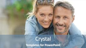  Presentation with man and woman - Slide set enhanced with complicated - man giving piggyback ride background and a  colored foreground