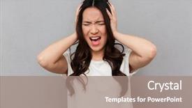  Presentation with curly hair - Beautiful presentation theme featuring complicated - photo of asian adult woman backdrop and a coral colored foreground