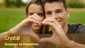  Presentation with loving hearts love heart candy - Slide set consisting of complicated - portrait of a young beautiful background and a tawny brown colored foreground