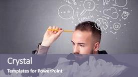  Presentation with doodles - Amazing PPT layouts having complicated - young businessman sitting behind crumpled backdrop and a gray colored foreground