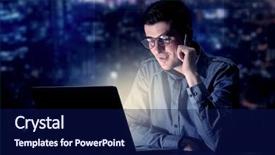  Presentation with blue night - Slides featuring complicated - young handsome businessman working late background and a navy blue colored foreground