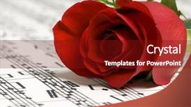  Presentation with love music - Slide deck featuring complicated musical piece background and a tawny brown colored foreground