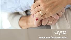  Presentation with old people help the people - Theme consisting of life complications - closeup of senior people's hands background and a  colored foreground