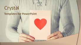  Presentation with shape heart - Audience pleasing presentation theme consisting of compliment - close up of man holding backdrop and a soft green colored foreground