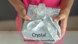  Presentation with save girl child - Audience pleasing theme consisting of compliment - girl child holding a gift backdrop and a light gray colored foreground