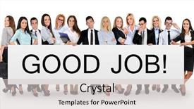  Presentation with job - Beautiful slide deck featuring compliment - good job word writing backdrop and a light gray colored foreground