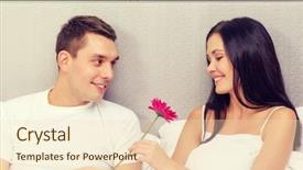  Presentation with bed hotel - PPT theme enhanced with compliment - hotel travel relationships holidays background and a lemonade colored foreground