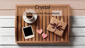  Presentation with coffee cup - Audience pleasing slides consisting of compliment - photo frame and hearts backdrop and a coral colored foreground