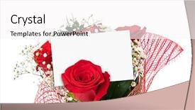  Presentation with vintage rose old paper - Audience pleasing theme consisting of compliment - roses bouquet and paper card backdrop and a white colored foreground