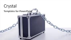  Presentation with secret - Slide deck having comply - secret business briefcase locked background and a white colored foreground