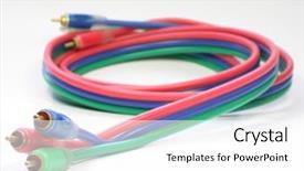  Presentation with electronics component for - Amazing PPT theme having rcra - component 3 rca video cable backdrop and a  colored foreground