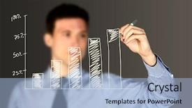  Presentation with writing - Colorful slide deck enhanced with component diagram - business man writing backdrop and a light blue colored foreground