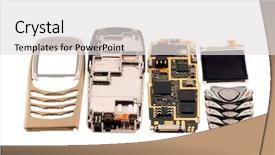  Presentation with components - Colorful PPT layouts enhanced with components of mobile phone backdrop and a light gray colored foreground