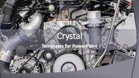  Presentation with marine engine company - Cool new presentation theme with components tractor - car engine close up backdrop and a gray colored foreground