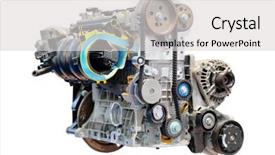  Presentation with engine - Beautiful PPT theme featuring components tractor - car engine isolated backdrop and a  colored foreground