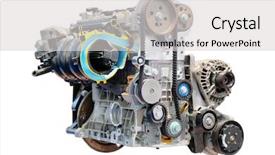  Presentation with car engine - Colorful slides enhanced with components tractor - car engine isolated backdrop and a  colored foreground